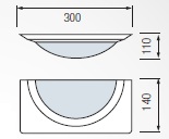 димензии за Konak3 декоративна плафоњерка
